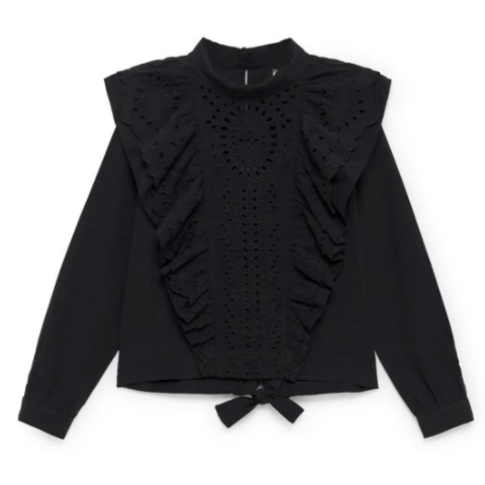 LOA Black Frill Blouse